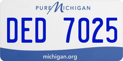 MI license plate DED7025