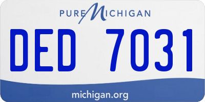MI license plate DED7031