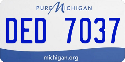 MI license plate DED7037