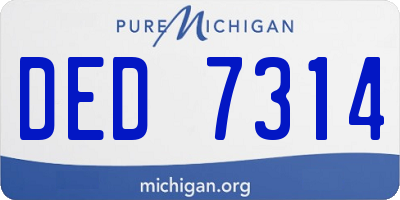 MI license plate DED7314