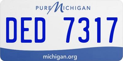 MI license plate DED7317