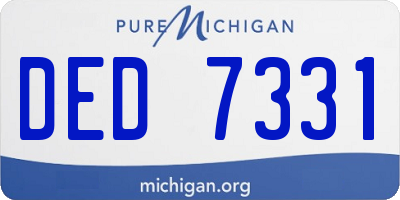 MI license plate DED7331