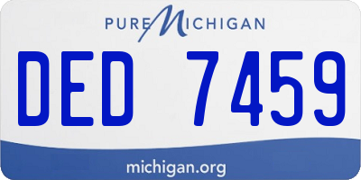 MI license plate DED7459