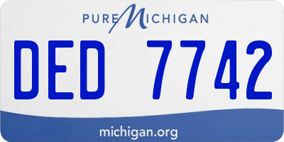 MI license plate DED7742