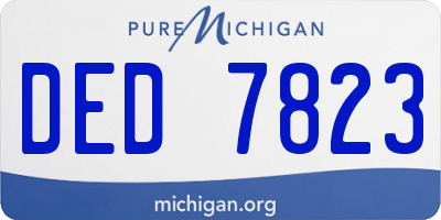 MI license plate DED7823