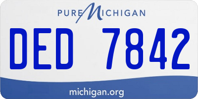 MI license plate DED7842