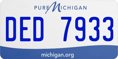 MI license plate DED7933