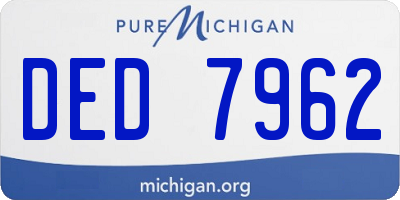 MI license plate DED7962