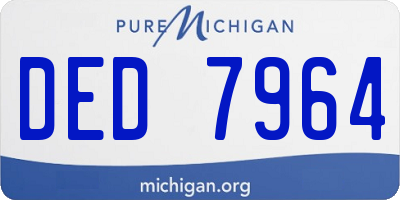 MI license plate DED7964