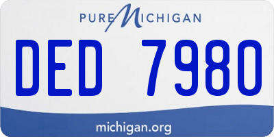 MI license plate DED7980