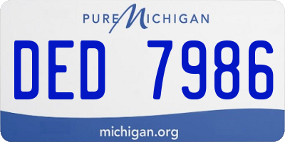MI license plate DED7986