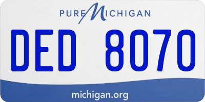 MI license plate DED8070