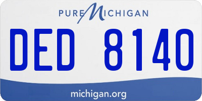 MI license plate DED8140