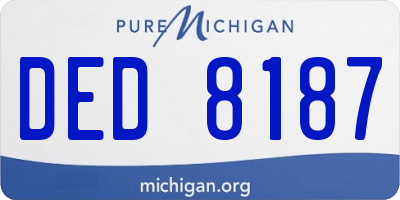 MI license plate DED8187