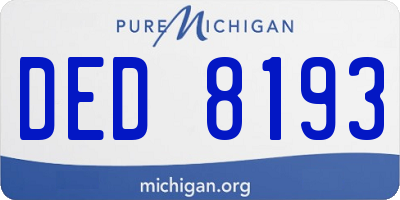 MI license plate DED8193