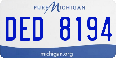 MI license plate DED8194