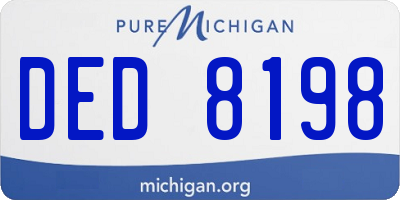 MI license plate DED8198