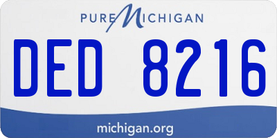 MI license plate DED8216