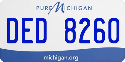 MI license plate DED8260
