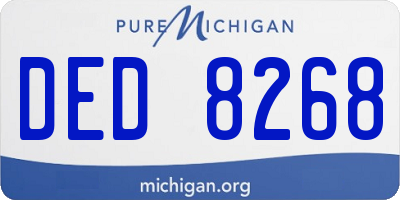 MI license plate DED8268