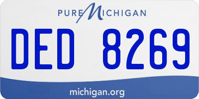 MI license plate DED8269
