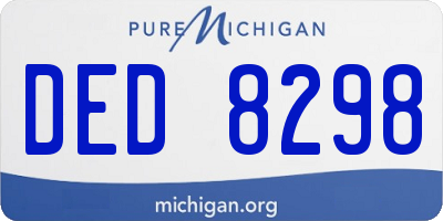 MI license plate DED8298