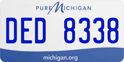 MI license plate DED8338