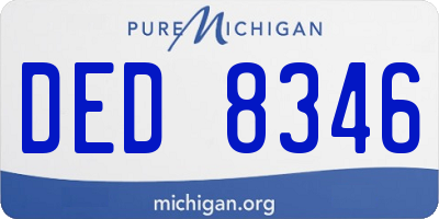 MI license plate DED8346