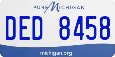 MI license plate DED8458