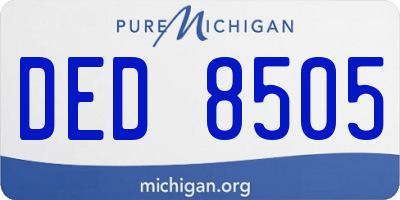 MI license plate DED8505