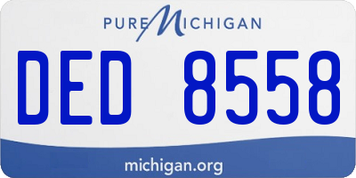 MI license plate DED8558