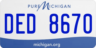 MI license plate DED8670