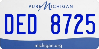 MI license plate DED8725