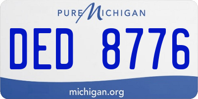 MI license plate DED8776