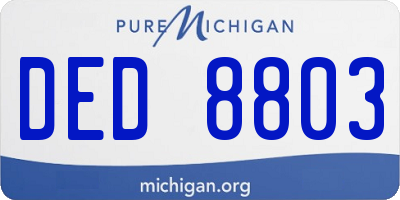 MI license plate DED8803