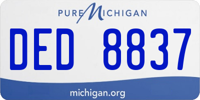 MI license plate DED8837