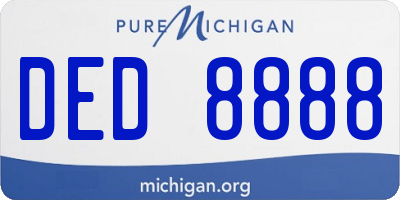 MI license plate DED8888