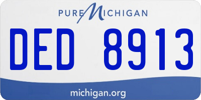 MI license plate DED8913