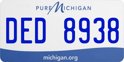 MI license plate DED8938