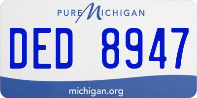 MI license plate DED8947