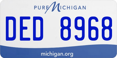 MI license plate DED8968