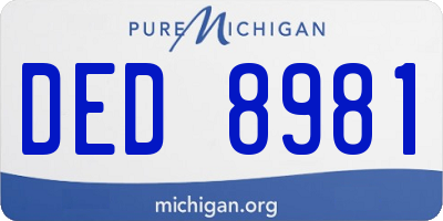 MI license plate DED8981