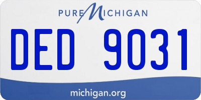 MI license plate DED9031