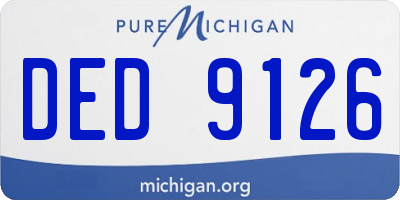 MI license plate DED9126