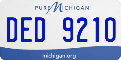 MI license plate DED9210
