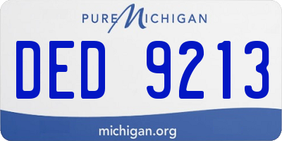 MI license plate DED9213