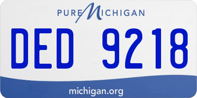 MI license plate DED9218