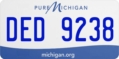 MI license plate DED9238