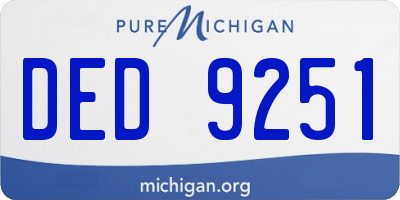 MI license plate DED9251