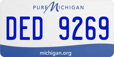 MI license plate DED9269